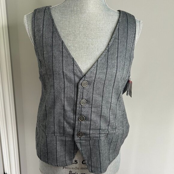 Free People Waist Coat Black and Gray Size M NWT - Picture 1 of 2